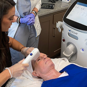 A woman having a softwave at Trinity Med Spa