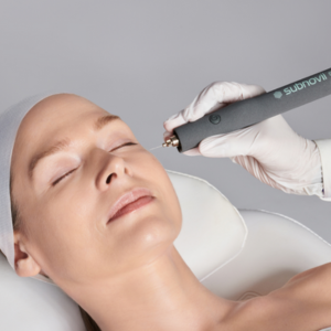 A woman having a Subnovii Pen session in Trinity Med Spa in Cumming, GA.